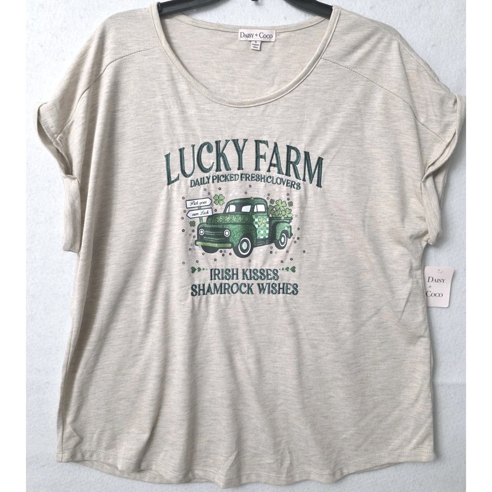 Daisy & Coco Sparkling Shamrock Irish Women's Size‎ 1X NWT